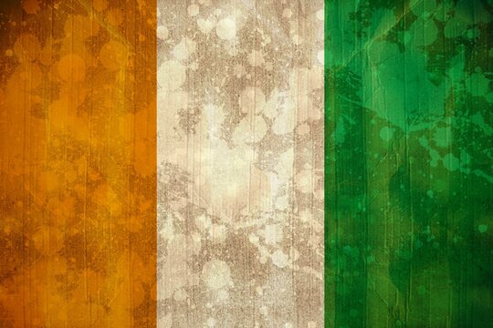 Naklejki Ivory coast flag in grunge effect