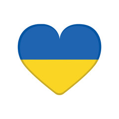 Heart painted in the colors of the flag of the independent country Ukraine on a white background - Vector illustration