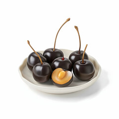 Cherries isolated on transparent background  