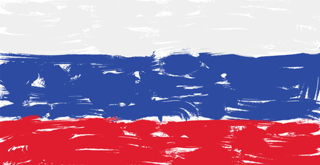 Paint smear in the colors of the Russian flag - Vector illustration