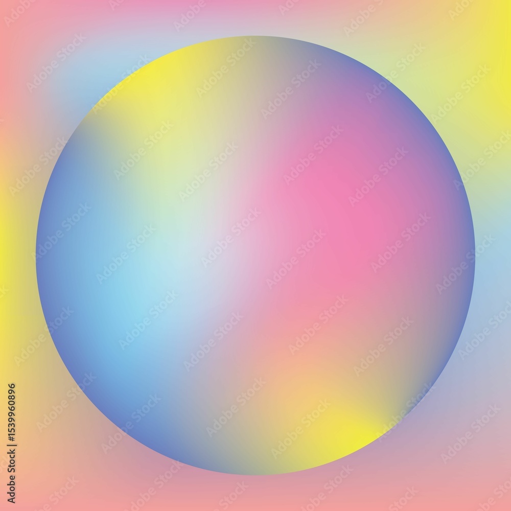 Poster image of circle on colorful background with copy space