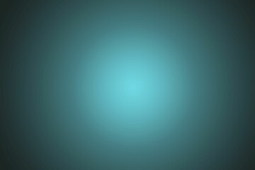 Abstract teal gradient is radiating from bright center across smooth flat design backdrop