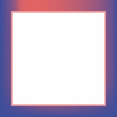 Framed white square panel is filling with pink border over blue coral gradient in flat design