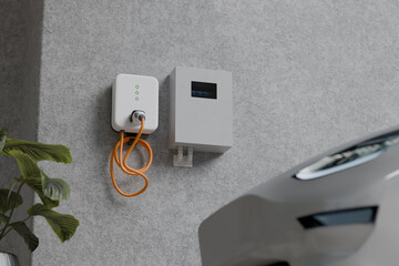 modle electric vehicle charger Installed in buildings or in homes.	
