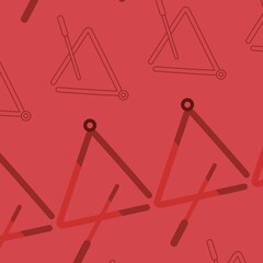 Image of triangles on red background with copy space