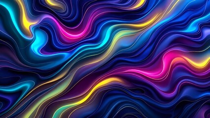 Fototapeta premium Abstract Neon Flowing Lines