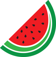 Juicy watermelon slice vector illustration on white background