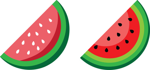Juicy watermelon slice vector illustration on white background