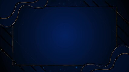 Luxury Blue vip backdrop Digital golden frame title border Copy space for casino royal grand openers luxury presentation background luxury Geometric. award ceremony event glitter light sparkling.