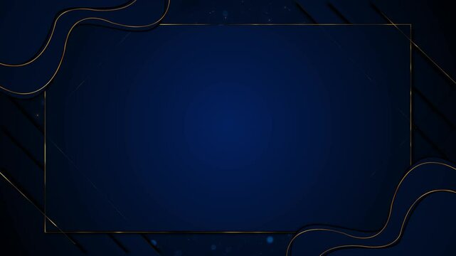 Luxury Blue vip backdrop Digital golden frame title border Copy space for casino royal grand openers luxury presentation background luxury Geometric. award ceremony event glitter light sparkling.