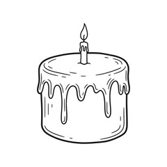 Single dripping wax candle perfect for spooky themes – Vector Illustration