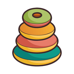 Stacking toy with colorful rings for kids educational development game