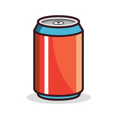 Stylized Soda Can Illustration on a White Background with Black Border