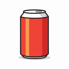 Illustration of a Red Aluminum Soda or Energy Drink Can with Highlights