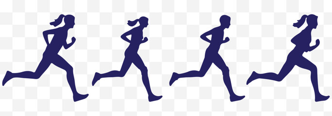 run silhouettes vector eps 10