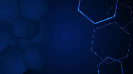 Abstract blue futuristic hexagons surface pattern, Trendy sci-fi technology honeycomb offset effect. abstract glowing sci-fi Geometric abstract background hexagons. Medicine, science and technology. - Powered by Adobe