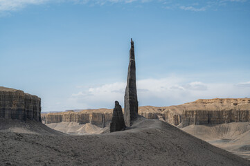 copy space banner with Amazing landscape at Long Dong Silver, Utah, USA geological landmark