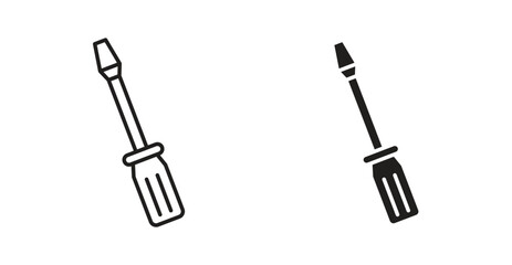 Screwdriver icon Logos. Flat Vector Icon Design Template