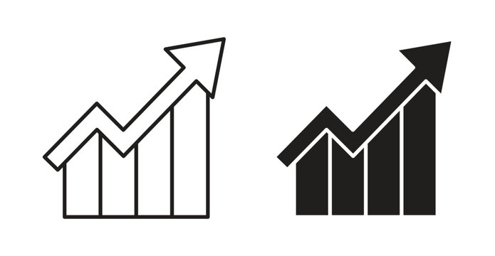 Sales growth icon Logos. Flat Vector Icon Design Template