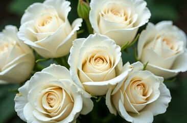 Obraz premium white roses