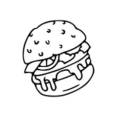 delicious juicy hamburger vector illustration