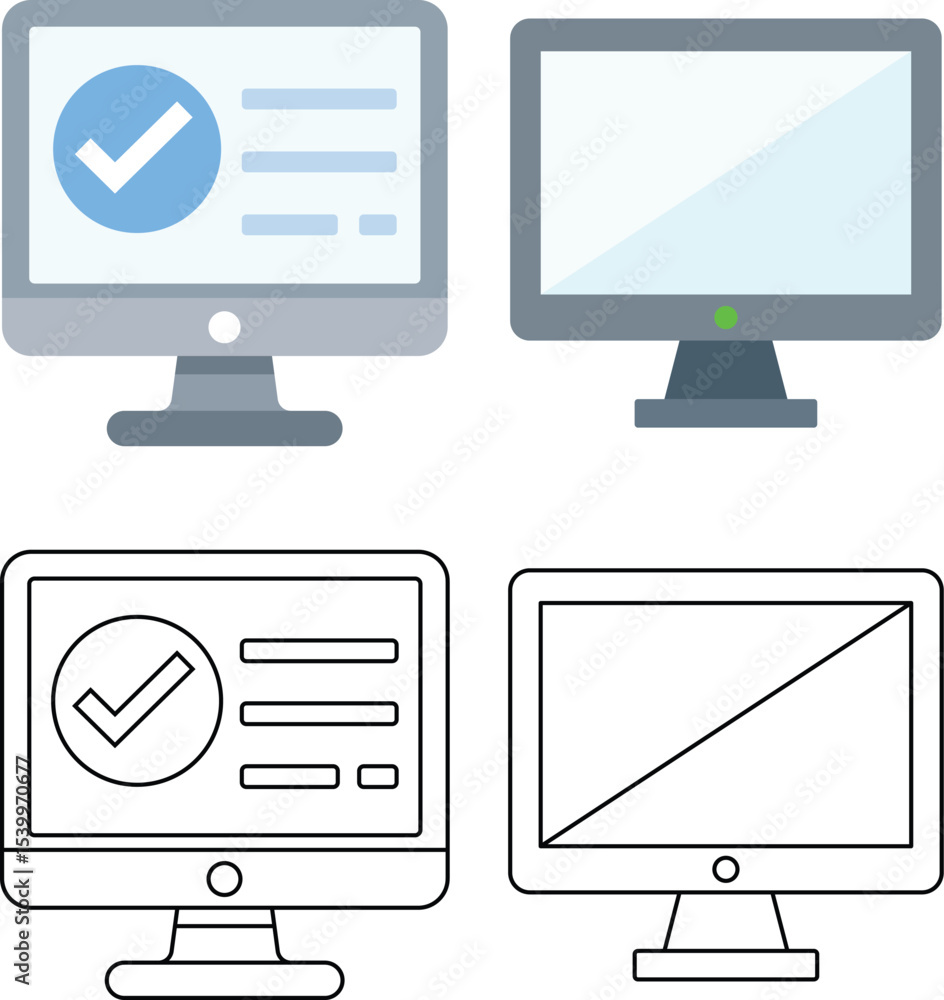 Fototapete collection of modern desktop computer monitors showing data display and design in various styles