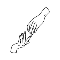 helping hands minimalist line art