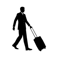 full body silhouette of business man pulling lugga.svg