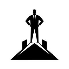 full body silhouette of business man standing hero.svg