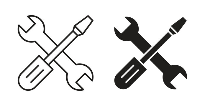 Repair icon Logos. Flat Vector Icon Design Template