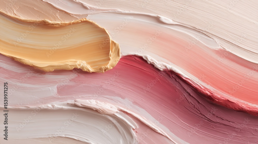 Poster topdown macro of pastel marble surface with flowing streaks and soft textures, ideal for artistic an