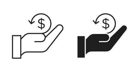 Refund icon Logos. Flat Vector Icon Design Template