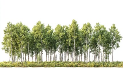 Real birch forest landscape outdoors woodland.