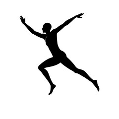 full body silhouette of high jumper mid flight   .svg