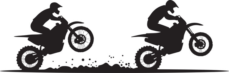Fototapeta premium motorcycle rider silhouette, bike, motorcycle, bicycle, motocross, sport, silhouette, vector, biker, motorbike, extreme, race, motor, cross, jump, rider, illustration, cyclist, cycle, speed, cycling, 