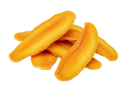 Dried mango slices isolated on transparent background