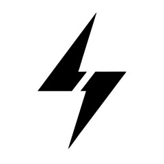 Lightning Bolt Icon – Energy Power Symbol for Electricity, Voltage, Electric Shock, Speed Boost, Flash Charge, Thunder, High Voltage Vector Sign

