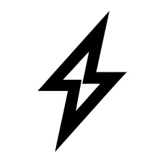 Lightning Bolt Icon – Energy Power Symbol for Electricity, Voltage, Electric Shock, Speed Boost, Flash Charge, Thunder, High Voltage Vector Sign

