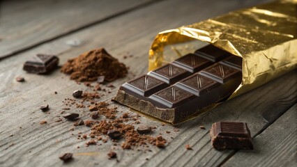 Close-up of a delicious dark chocolate bar with nuts, a sweet and tasty dessert snack World Chocolate Day