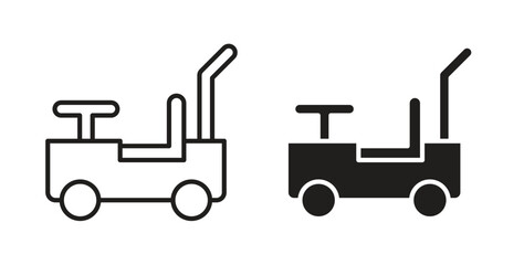 Pushing car icon Logos. Flat Vector Icon Design Template