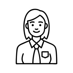 Businesswoman Icon – Female Avatar Silhouette Symbol – Professional Woman Graphic – Office Staff Vector – Corporate User Illustration for Profile or UI