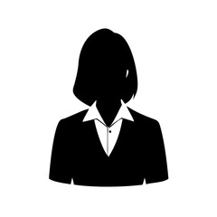 Businesswoman Icon &ndash; Female Avatar Silhouette Symbol &ndash; Professional Woman Graphic &ndash; Office Staff Vector &ndash; Corporate User Illustration for Profile or UI