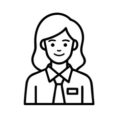 Businesswoman Icon – Female Avatar Silhouette Symbol – Professional Woman Graphic – Office Staff Vector – Corporate User Illustration for Profile or UI
