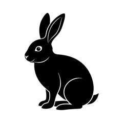 Fototapeta premium full body silhouette of sitting rabbit with long e.svg