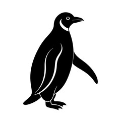 Fototapeta premium full body silhouette of walking penguin .svg
