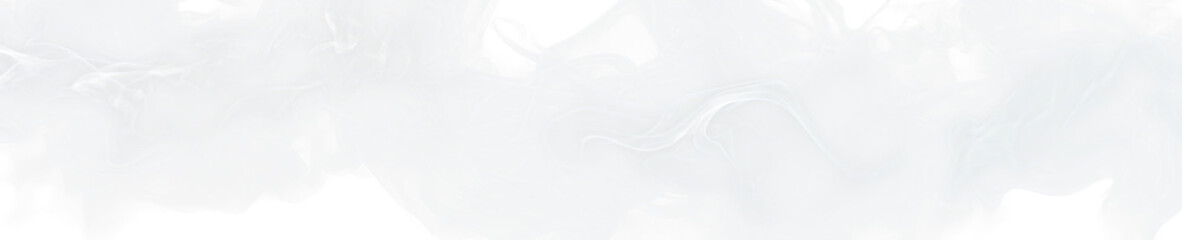 Obraz premium abstract white panoramic smoke banner isolated on white or transparent png
