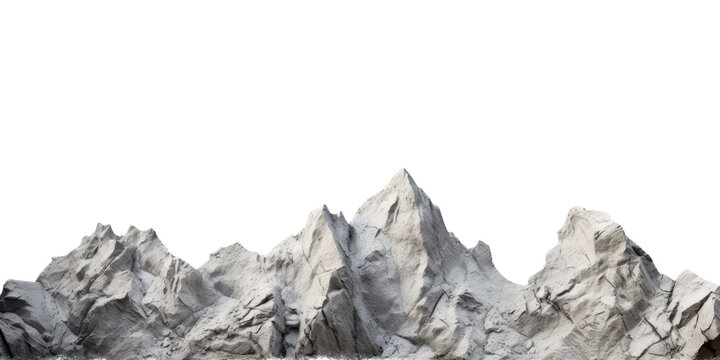 Fototapeta white snow hills and mountains landscape isolated on white or transparent png