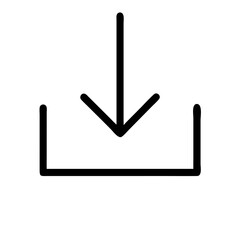 Download Icon – Down Arrow Symbol PNG for File Save, Data Transfer, App UI, Offline Access, Cloud Sync, Software Install, Web Button Vector Graphic