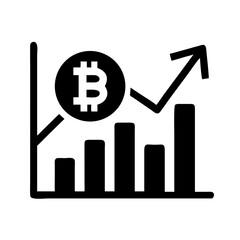 Bitcoin Growth Icon – Crypto Investment Chart Symbol PNG for Blockchain, Profit Analytics, Market Trends, Finance Rise, Trading Vector for App & Web
