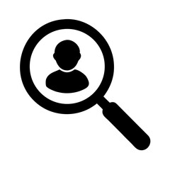 User Search Icon – Profile Finder Symbol PNG for HR, Recruitment, Account Lookup, People Search, Employee Tracking, Line Vector for App & Web Design